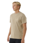 The Rip Curl Mens Search Icon T-Shirt in Sand Dune