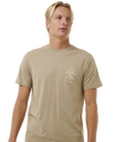 The Rip Curl Mens Search Icon T-Shirt in Sand Dune