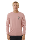 The Rip Curl Mens Search Icon Long Sleeve T-Shirt in Mushroom