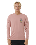 The Rip Curl Mens Search Icon Long Sleeve T-Shirt in Mushroom