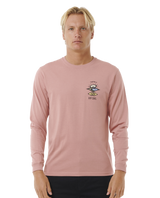 The Rip Curl Mens Search Icon Long Sleeve T-Shirt in Mushroom