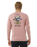 The Rip Curl Mens Search Icon Long Sleeve T-Shirt in Mushroom