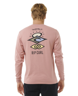 The Rip Curl Mens Search Icon Long Sleeve T-Shirt in Mushroom