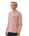 The Rip Curl Mens Search Icon Long Sleeve T-Shirt in Mushroom