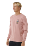 The Rip Curl Mens Search Icon Long Sleeve T-Shirt in Mushroom