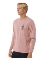 The Rip Curl Mens Search Icon Long Sleeve T-Shirt in Mushroom