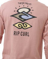 The Rip Curl Mens Search Icon Long Sleeve T-Shirt in Mushroom