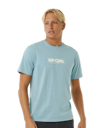 The Rip Curl Mens Big Mumma Icon T-Shirt in Blue & Grey