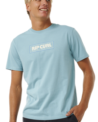 The Rip Curl Mens Big Mumma Icon T-Shirt in Blue & Grey