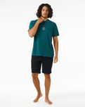 The Rip Curl Mens Searchers Embroidery T-Shirt in Blue & Green
