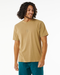 The Rip Curl Mens Searchers Embroidery T-Shirt in Dark Khaki