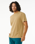 The Rip Curl Mens Searchers Embroidery T-Shirt in Dark Khaki