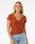 The Rip Curl Womens Soleil Textured Top in Dark Rust