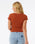 The Rip Curl Womens Soleil Textured Top in Dark Rust