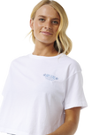 The Rip Curl Womens Coral Sands Crop T-Shirt in White