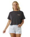 The Rip Curl Womens Coral Sands Crop T-Shirt in Washed Black