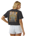 The Rip Curl Womens Coral Sands Crop T-Shirt in Washed Black