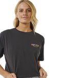 The Rip Curl Womens Coral Sands Crop T-Shirt in Washed Black