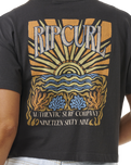 The Rip Curl Womens Coral Sands Crop T-Shirt in Washed Black