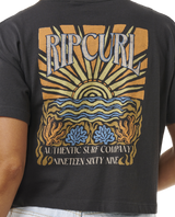 The Rip Curl Womens Coral Sands Crop T-Shirt in Washed Black