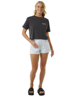 The Rip Curl Womens Coral Sands Crop T-Shirt in Washed Black