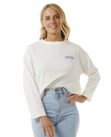 The Rip Curl Womens Cut Laps Long Sleeve T-Shirt in Bone