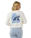 The Rip Curl Womens Cut Laps Long Sleeve T-Shirt in Bone