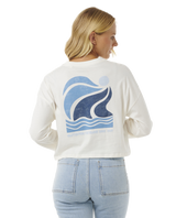 The Rip Curl Womens Cut Laps Long Sleeve T-Shirt in Bone