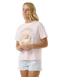 The Rip Curl Womens Sea Shells Relaxed T-Shirt in Pink