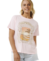 The Rip Curl Womens Sea Shells Relaxed T-Shirt in Pink