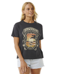 The Rip Curl Womens Sea Shells Relaxed T-Shirt in Washed Black