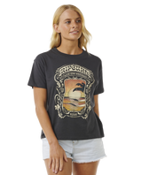 The Rip Curl Womens Sea Shells Relaxed T-Shirt in Washed Black