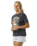 The Rip Curl Womens Sea Shells Relaxed T-Shirt in Washed Black