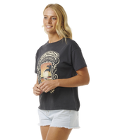 The Rip Curl Womens Sea Shells Relaxed T-Shirt in Washed Black