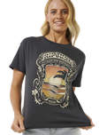 The Rip Curl Womens Sea Shells Relaxed T-Shirt in Washed Black