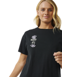 The Rip Curl Womens Quest Relaxed T-Shirt in Black