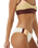 The Rip Curl Womens Block Party Spliced Cheeky Hip Bikini Bottoms in Bone