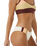 The Rip Curl Womens Block Party Spliced Cheeky Hip Bikini Bottoms in Bone