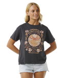 The Rip Curl Womens Celestial Search Relaxed T-Shirt in Washed Black