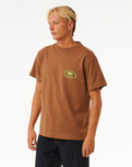 The Rip Curl Mens Quality Surf Products Oval T-Shirt in Mocha