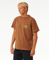 The Rip Curl Mens Quality Surf Products Oval T-Shirt in Mocha