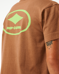 The Rip Curl Mens Quality Surf Products Oval T-Shirt in Mocha