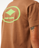 The Rip Curl Mens Quality Surf Products Oval T-Shirt in Mocha