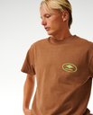 The Rip Curl Mens Quality Surf Products Oval T-Shirt in Mocha