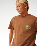 The Rip Curl Mens Quality Surf Products Oval T-Shirt in Mocha