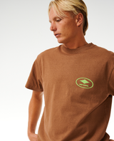 The Rip Curl Mens Quality Surf Products Oval T-Shirt in Mocha