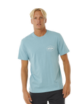 The Rip Curl Mens Stapler T-Shirt in Dusty Blue