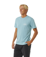 The Rip Curl Mens Stapler T-Shirt in Dusty Blue