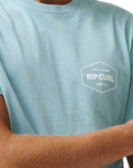 The Rip Curl Mens Stapler T-Shirt in Dusty Blue