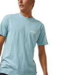 The Rip Curl Mens Stapler T-Shirt in Dusty Blue